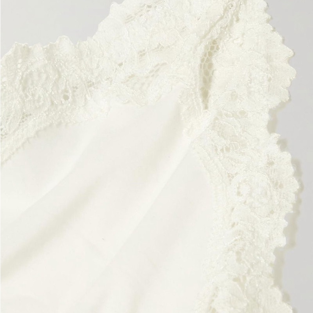 NWT! SKIMS Fits Everybody Lace-Trimmed Stretch Scoop Bralette White Marble L - Picture 3 of 4